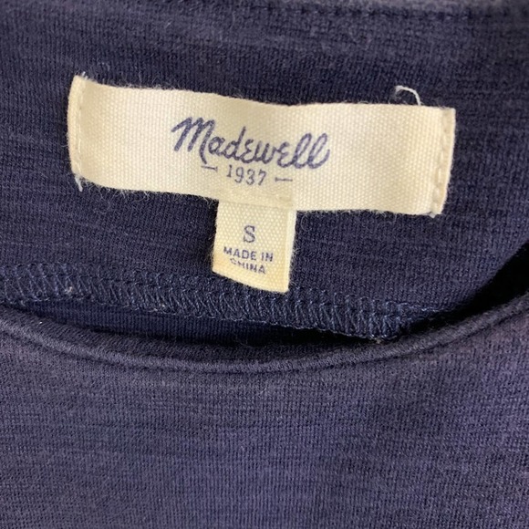 Madewell Denim Blue Cotton Peplum Top Size S - Fit & Flare Stretch - Picture 3 of 5